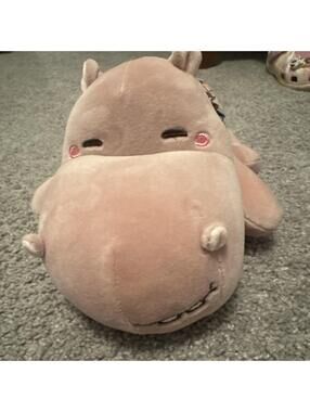 Pink Smiling Hippo Tropical Skirt Plush 10”